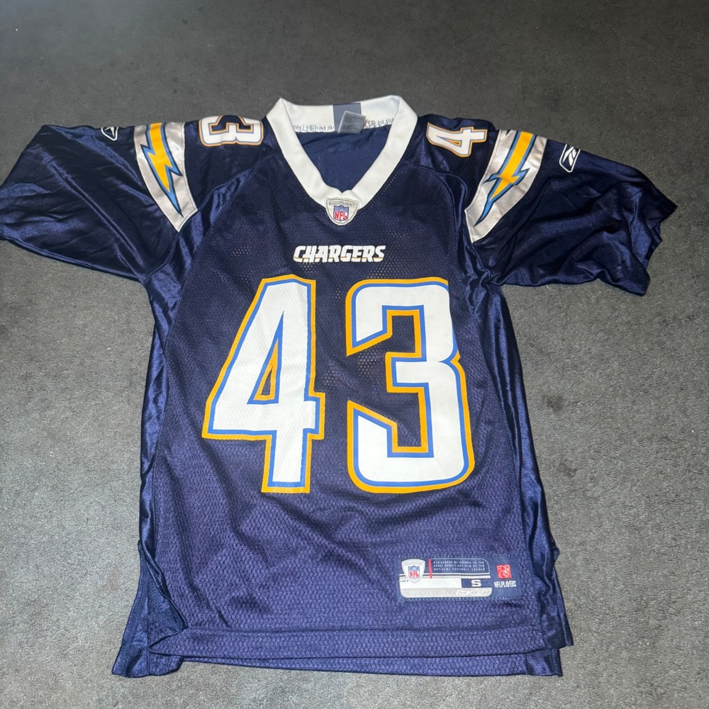 Reebok NFL San Diego Chargers Darren Sproles 43 Jersey Navy Blue Mens Small